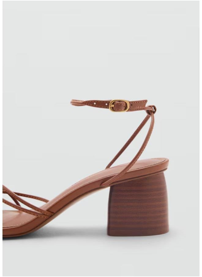 Crossed Straps Heeled Sandals