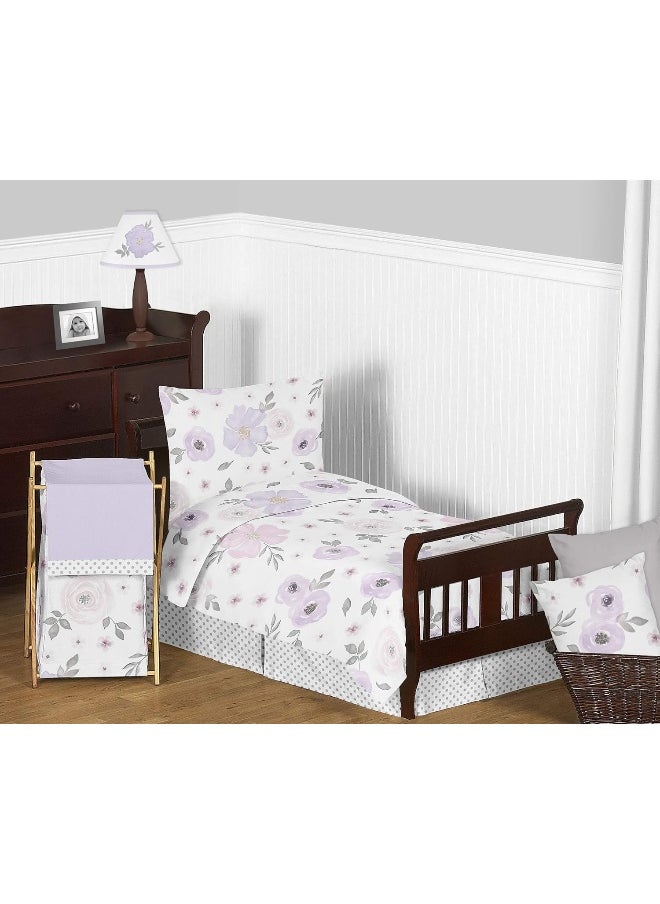 Sweet Jojo Designs Lavender Purple, Pink, Grey and White Shabby Chic Playmat Tummy Time Baby and Infant Play Mat for Watercolor Floral Collection - Rose Flower