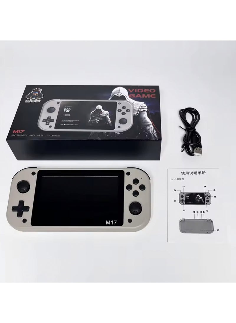 M17 Retro Handheld Game Console, 4.3-Inch Screen with a 480×272 resolution Build in 64GB Storage, Support TF Memory Card, Video Game Consoles
