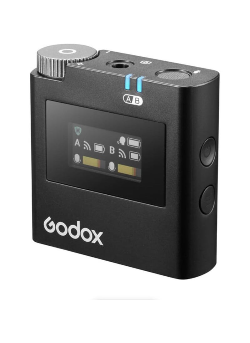Godox Virso S M2 2-Person Wireless Microphone System for Sony – Dual-Channel 2.4GHz Mic Set for Cameras & Smartphones