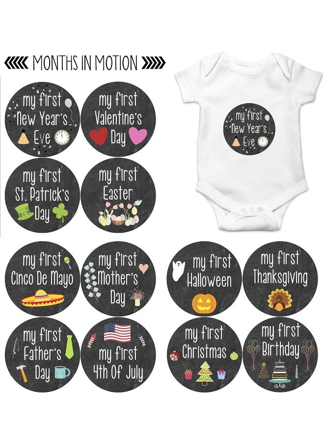 My First Holiday Baby Stickers Milestone Christmas, Birthday, Halloween, Easter, Thanksgiving Baby Sticker Chalkboard