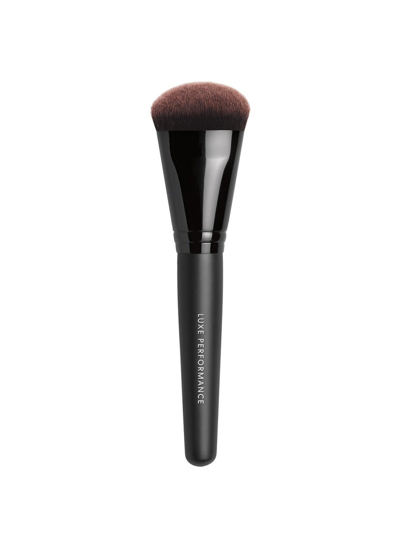 bareMinerals Luxe Performance Synthetic Face Brush for Flawless Coverage, Pair with Liquid or Pressed Powder Foundation, Vegan