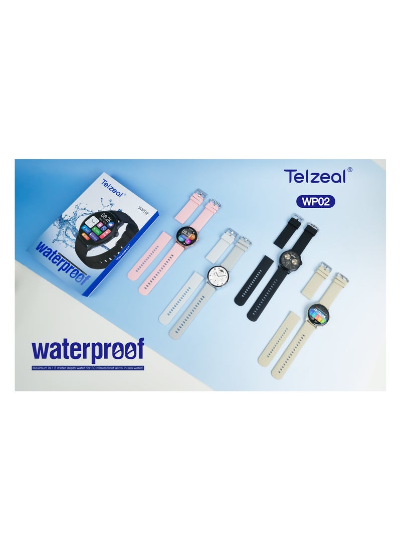 Telzeal WP02 Waterproof Smartwatch – Fitness & Health Tracker with Notifications