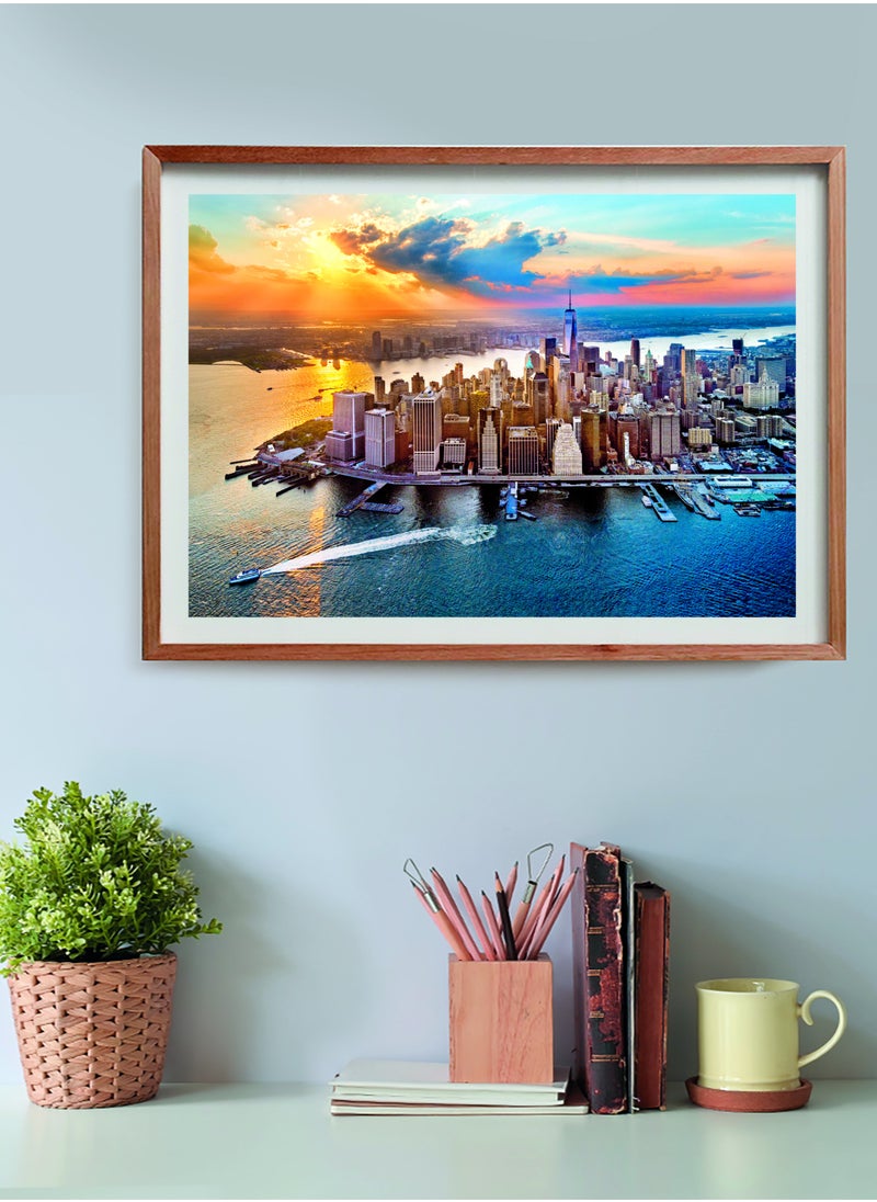 Clementoni Puzzle HQC New York+Poster 500 Pieces | Jigsaw Puzzle | Puzzle for Adults | Challenging Puzzle | Perfect for Stress Reliever and Puzzle Lovers | Made in Italy