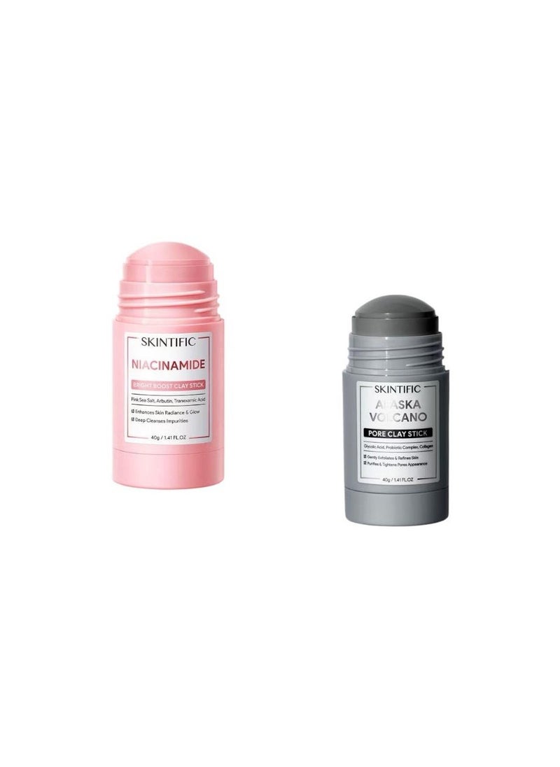 nacinamide bright boost clay and alaska volcano clay