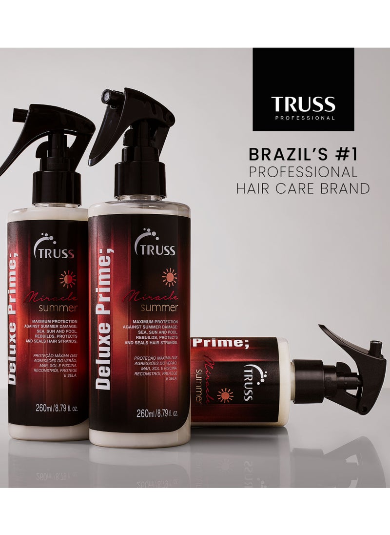 TRUSS PROFESSIONAL Miracle Summer Haircare Set – Shampoo & Conditioner (300 ML Each) + Deluxe Prime Summer Spray (260 ML)