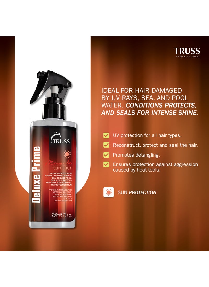 TRUSS PROFESSIONAL Miracle Summer Haircare Set – Shampoo & Conditioner (300 ML Each) + Deluxe Prime Summer Spray (260 ML)