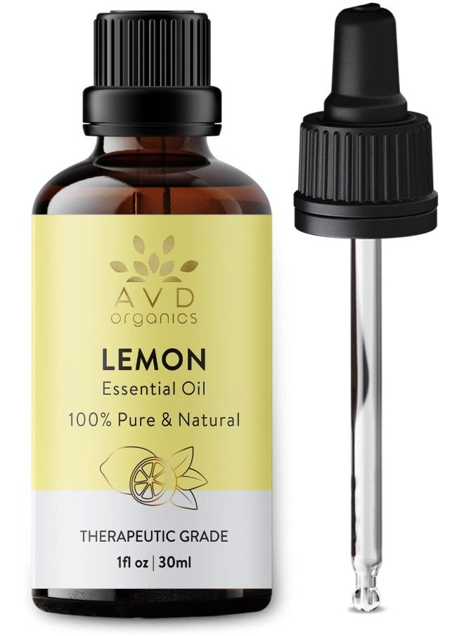 Lemon Essential Oil 30Ml Pure Natural Cold Pressed & Undiluted Use In Aromatherapy Diffusers For Mood Lifting 1 Fl. Oz