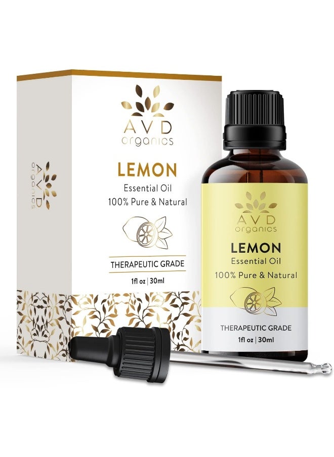 Lemon Essential Oil 30Ml Pure Natural Cold Pressed & Undiluted Use In Aromatherapy Diffusers For Mood Lifting 1 Fl. Oz