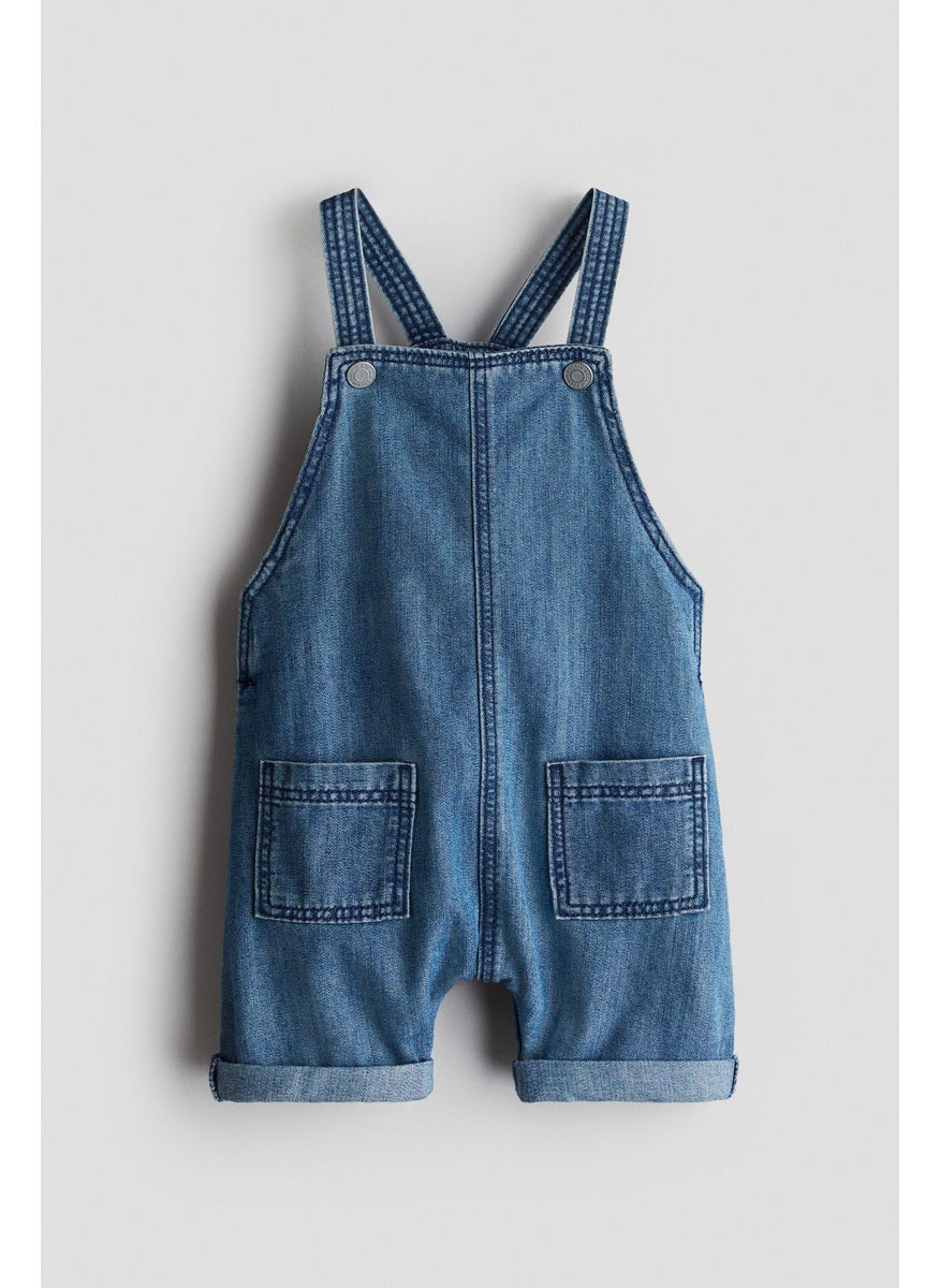 Denim Dungaree Shorts