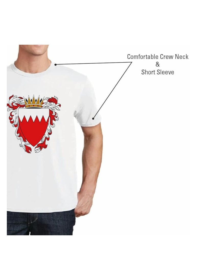 Bahrain Adult T-Shirt For Men-Short Sleeve Round Neck Tshirt Soft And Comfortable T-Shirt Ideal For Office,College,Celebration And Everyday Wear