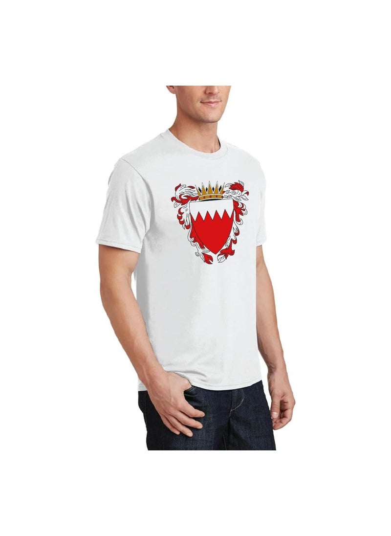Bahrain Adult T-Shirt For Men-Short Sleeve Round Neck Tshirt Soft And Comfortable T-Shirt Ideal For Office,College,Celebration And Everyday Wear
