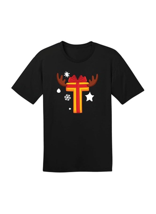 Christmas Initial Letter Printed Adult T-Shirts For Mens-Gift For Everyone