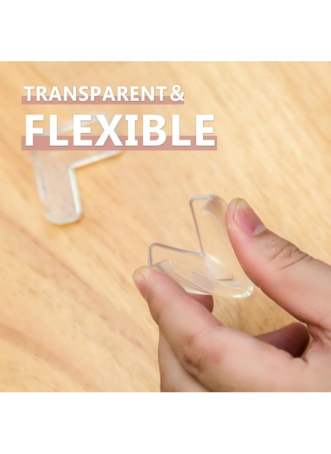 Baby Proofing, 8 Pack Edge Protector Strip Clear, Silicone Soft Corner Protectors with Upgraded Pre-Taped Strong Adhesive, Edge Protectors for Sharp Corners of Cabinets, Tables, Drawers