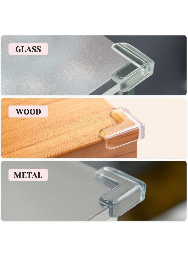 Baby Proofing, 8 Pack Edge Protector Strip Clear, Silicone Soft Corner Protectors with Upgraded Pre-Taped Strong Adhesive, Edge Protectors for Sharp Corners of Cabinets, Tables, Drawers
