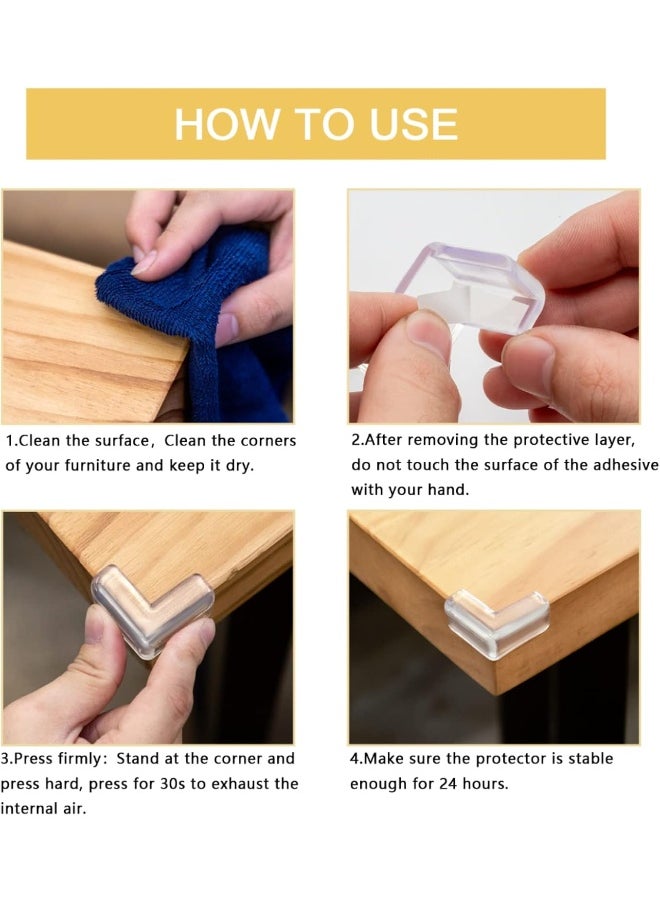 Baby Proofing, 8 Pack Edge Protector Strip Clear, Silicone Soft Corner Protectors with Upgraded Pre-Taped Strong Adhesive, Edge Protectors for Sharp Corners of Cabinets, Tables, Drawers