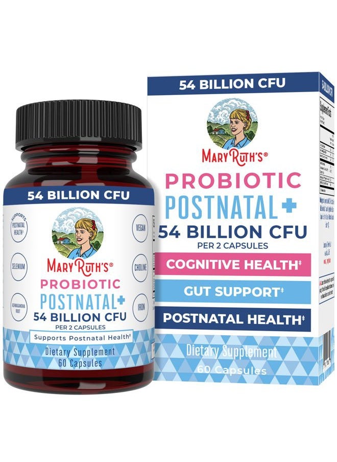 Postnatal Probiotics for Breastfeeding Women | Nursing Probiotic Capsules with Vitamins | Minerals & Antioxidants | 54 Billion CFU | Non-GMO | Vegan | 30 Servings