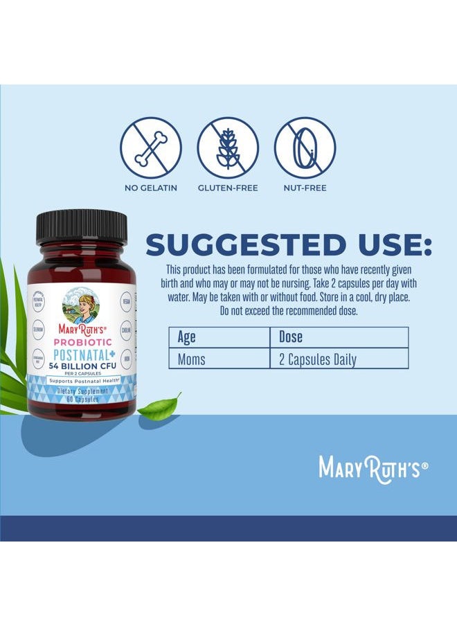 Postnatal Probiotics for Breastfeeding Women | Nursing Probiotic Capsules with Vitamins | Minerals & Antioxidants | 54 Billion CFU | Non-GMO | Vegan | 30 Servings