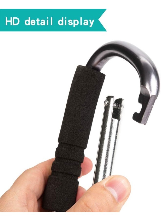 Funbliss Large Buggy Clip 2 Pack 6.6”, Pram Pushchair Stroller Clip, Shopping Accessories Bag Holder Hook Black
