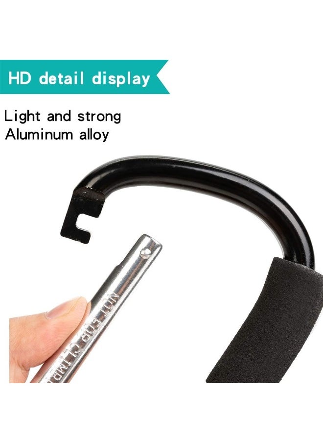 Funbliss Large Buggy Clip 2 Pack 6.6”, Pram Pushchair Stroller Clip, Shopping Accessories Bag Holder Hook Black