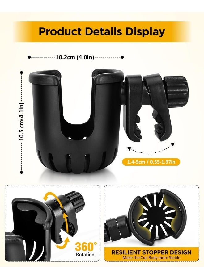 BUNDLEPRO Universal Cup Holder Stroller Drink Holder for Bikes, Trolleys or Walkers, Fits Most Cups
