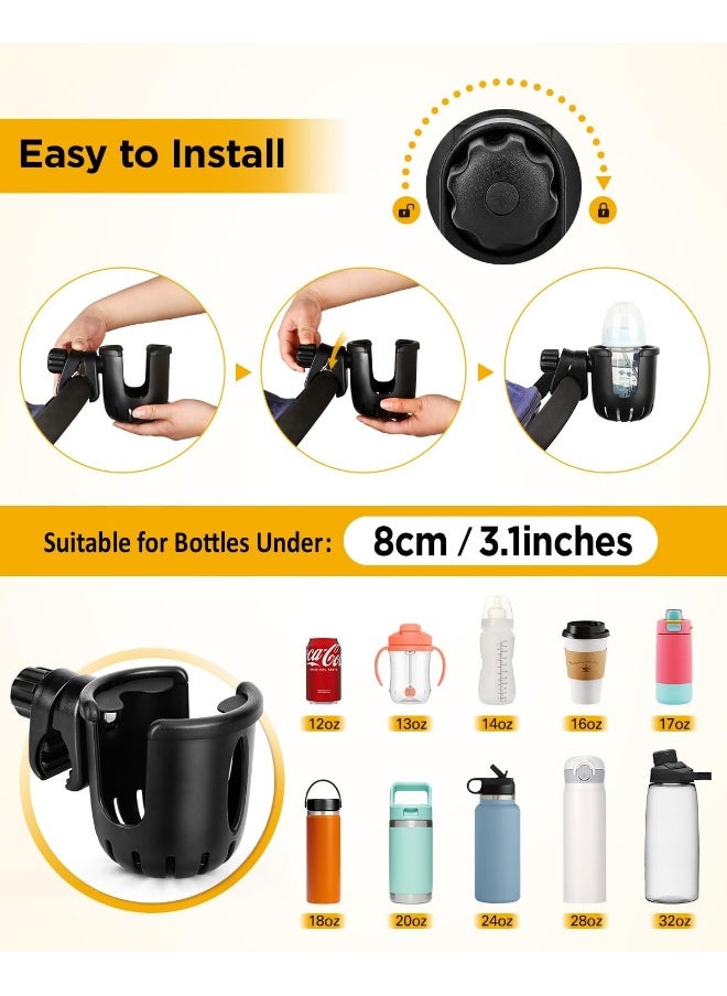 BUNDLEPRO Universal Cup Holder Stroller Drink Holder for Bikes, Trolleys or Walkers, Fits Most Cups
