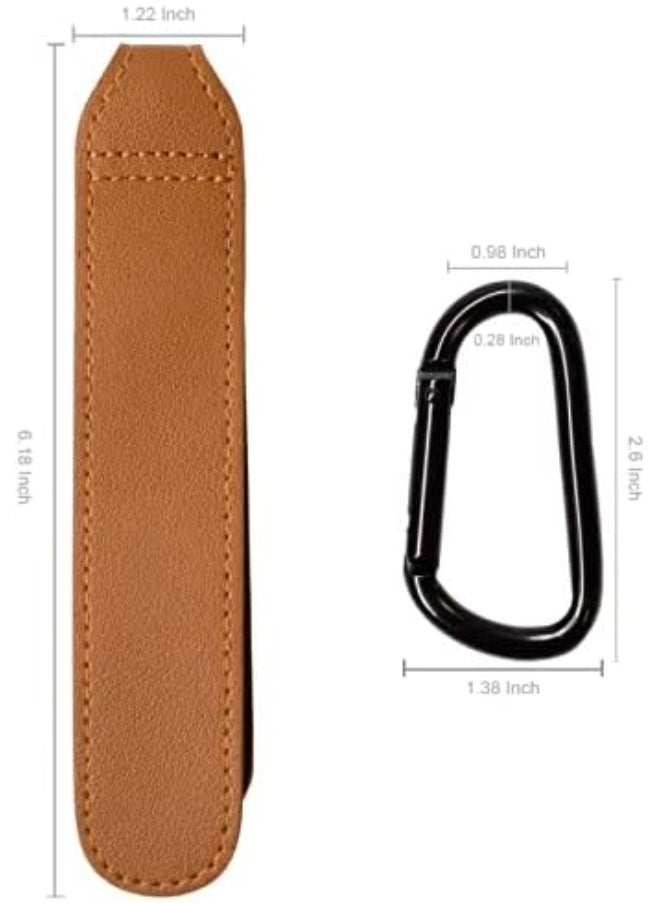 Baby Stroller Hooks Bag Hooks for Hanging Diaper Bags Multipurpose Hooks for Grocery Shopping Bags Premium Vegan Leather Pram Straps 2 Pcs (Brown)