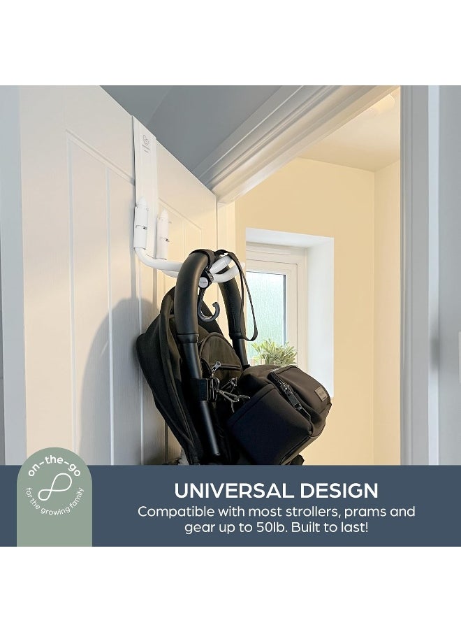 Dreambaby StrollAway Over The Door Baby Stroller Hanger – Heavy Duty Metal Hook Organizer with 22.5 Kg Load Capacity