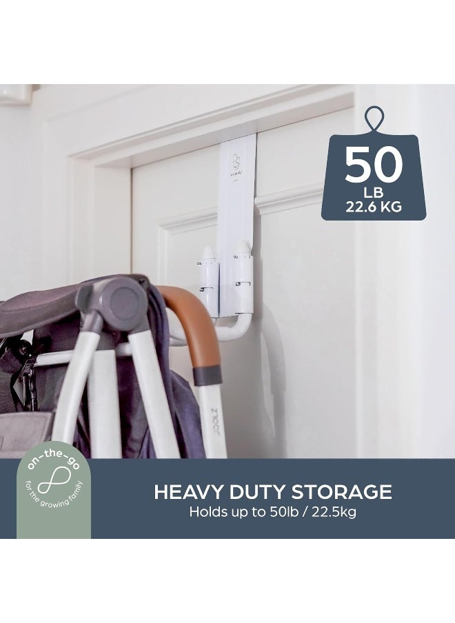 Dreambaby StrollAway Over The Door Baby Stroller Hanger – Heavy Duty Metal Hook Organizer with 22.5 Kg Load Capacity