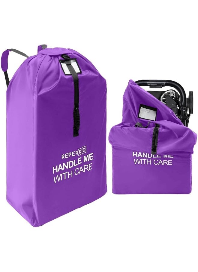 Reperkid Stroller Travel Bag for Airplane Gate Check in - Large Standard or Double Stroller Purple