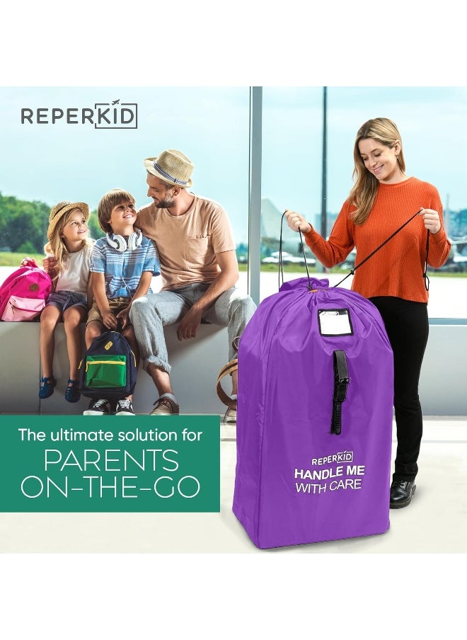Reperkid Stroller Travel Bag for Airplane Gate Check in - Large Standard or Double Stroller Purple