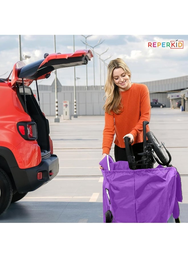 Reperkid Stroller Travel Bag for Airplane Gate Check in - Large Standard or Double Stroller Purple