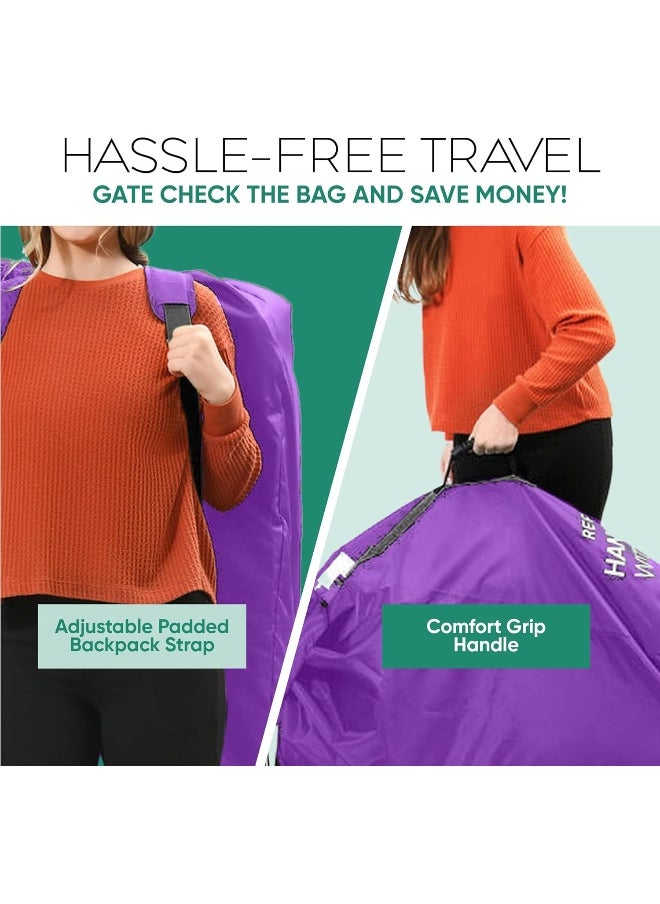 Reperkid Stroller Travel Bag for Airplane Gate Check in - Large Standard or Double Stroller Purple