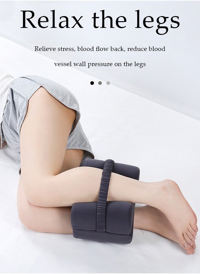 Knee pillow, memory foam leg positioning pillow, leg support pillow, with adjustable elastic belt, soothing and decompression, suitable for lateral lying, 28 * 20 * 20cm, gray