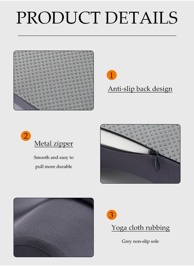 Knee pillow, memory foam leg positioning pillow, leg support pillow, with adjustable elastic belt, soothing and decompression, suitable for lateral lying, 28 * 20 * 20cm, gray