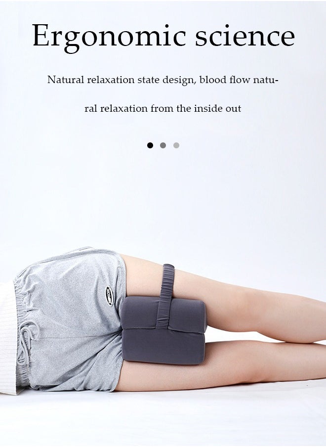 Knee pillow, memory foam leg positioning pillow, leg support pillow, with adjustable elastic belt, soothing and decompression, suitable for lateral lying, 28 * 20 * 20cm, gray