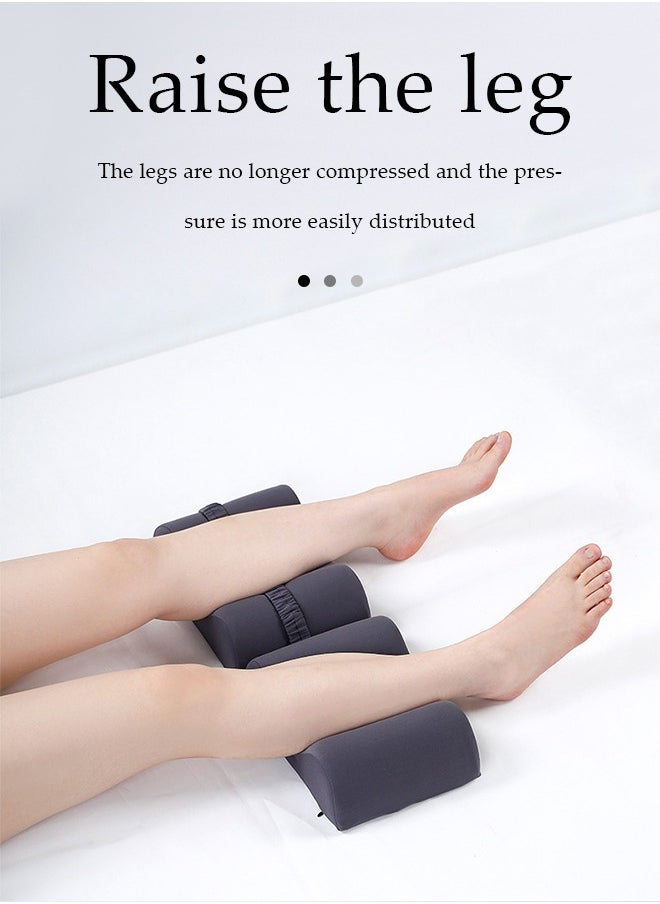 Knee pillow, memory foam leg positioning pillow, leg support pillow, with adjustable elastic belt, soothing and decompression, suitable for lateral lying, 28 * 20 * 20cm, gray