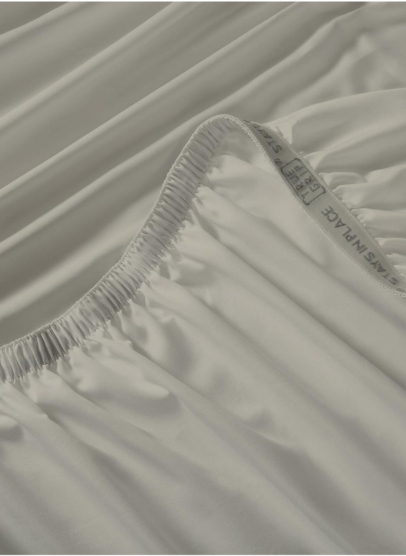 Solid 1 Fitted Sheet Double Cotton:Polyester Tan 200x120cm