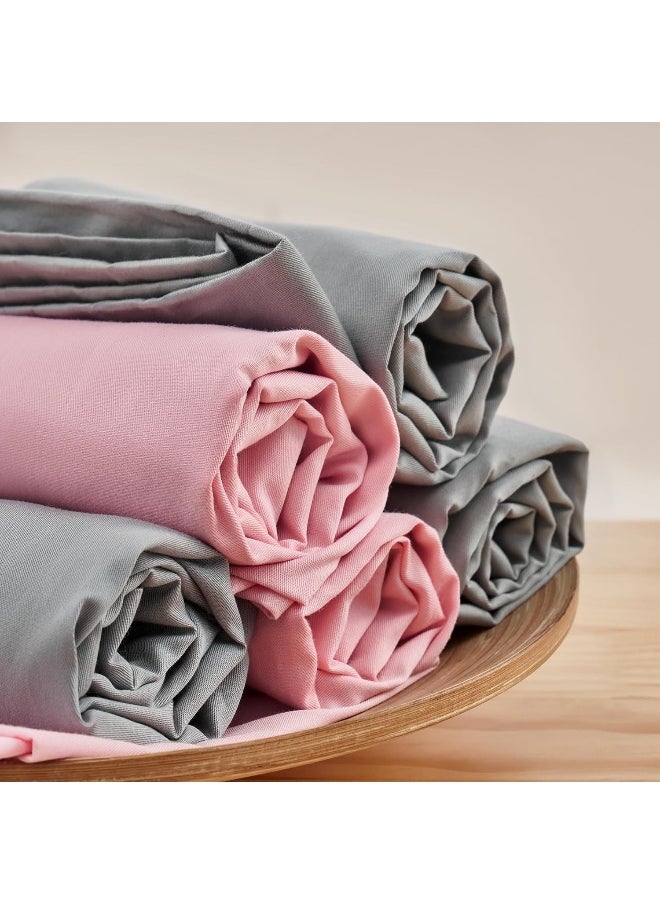 TILLYOU Cotton Collection Soft Toddler Pillowcases Set of 2, 14x20 - Fits Pillows Sized 12x16, 13x18 or 14x19, Machine Washable Travel Pillow Case Cover with Envelope Closure, Lt Pink