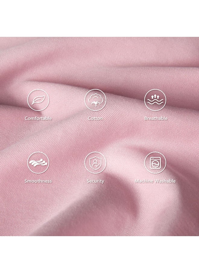 TILLYOU Cotton Collection Soft Toddler Pillowcases Set of 2, 14x20 - Fits Pillows Sized 12x16, 13x18 or 14x19, Machine Washable Travel Pillow Case Cover with Envelope Closure, Lt Pink