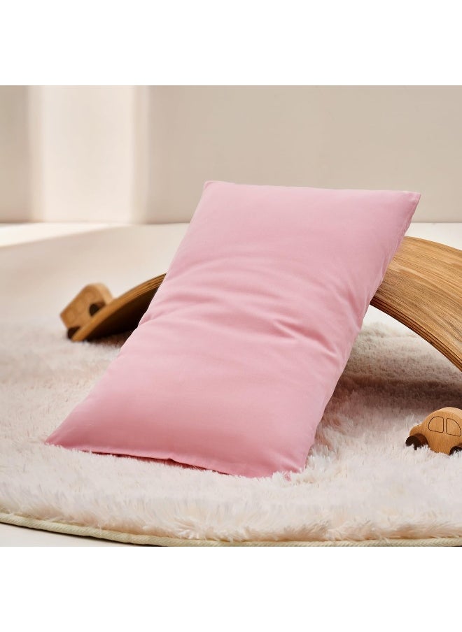 TILLYOU Cotton Collection Soft Toddler Pillowcases Set of 2, 14x20 - Fits Pillows Sized 12x16, 13x18 or 14x19, Machine Washable Travel Pillow Case Cover with Envelope Closure, Lt Pink