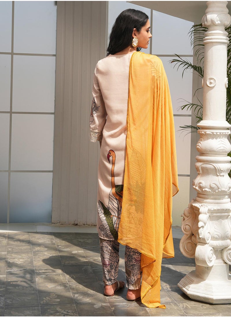 Women's Off-White Swané Imprint Kurta Set