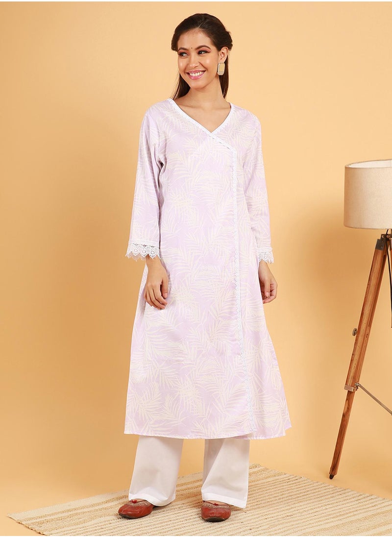 Women's Saltbox Beige Soft Fern Kurta With Trousers