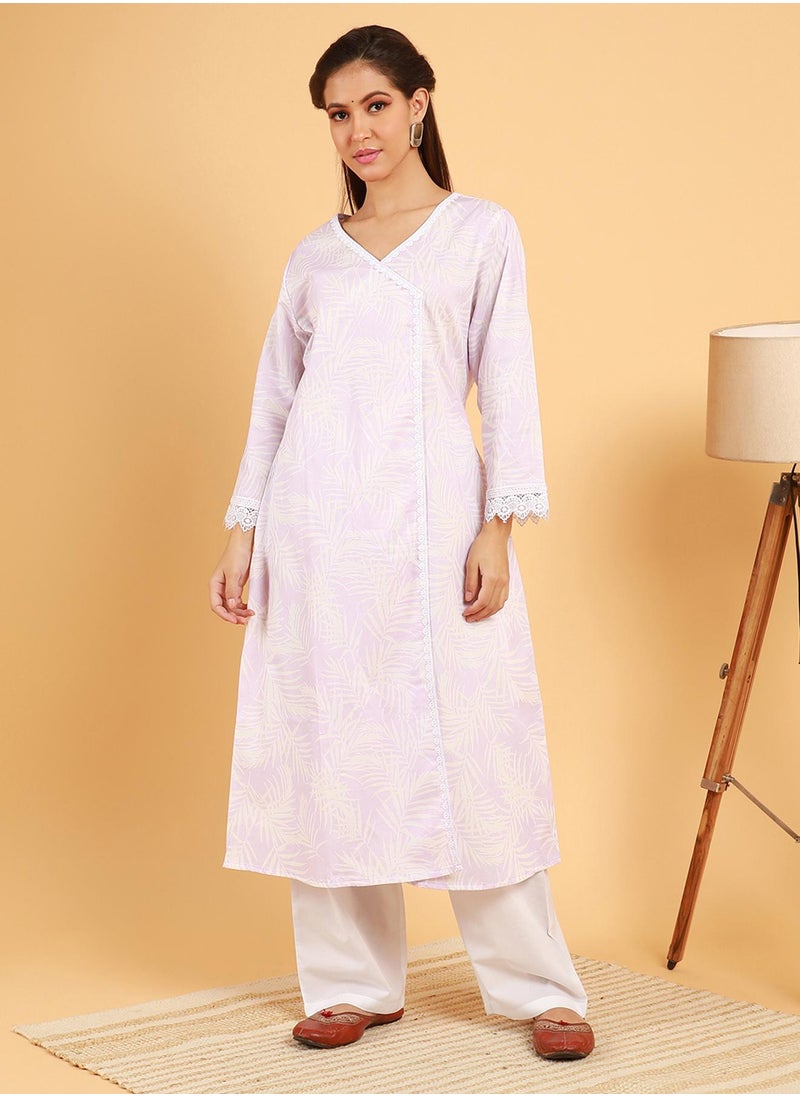 Women's Saltbox Beige Soft Fern Kurta With Trousers