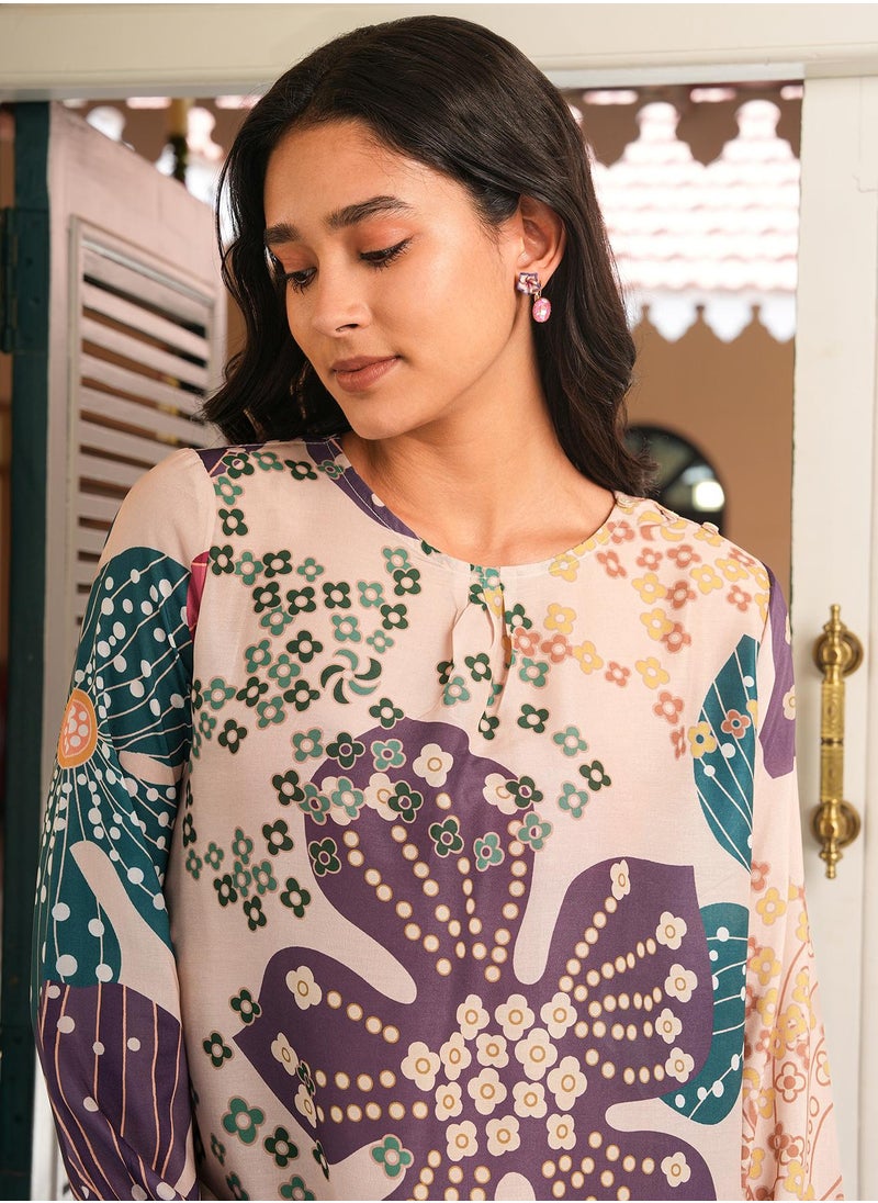 Women's Off-White Florentine Imprint Kurta Set
