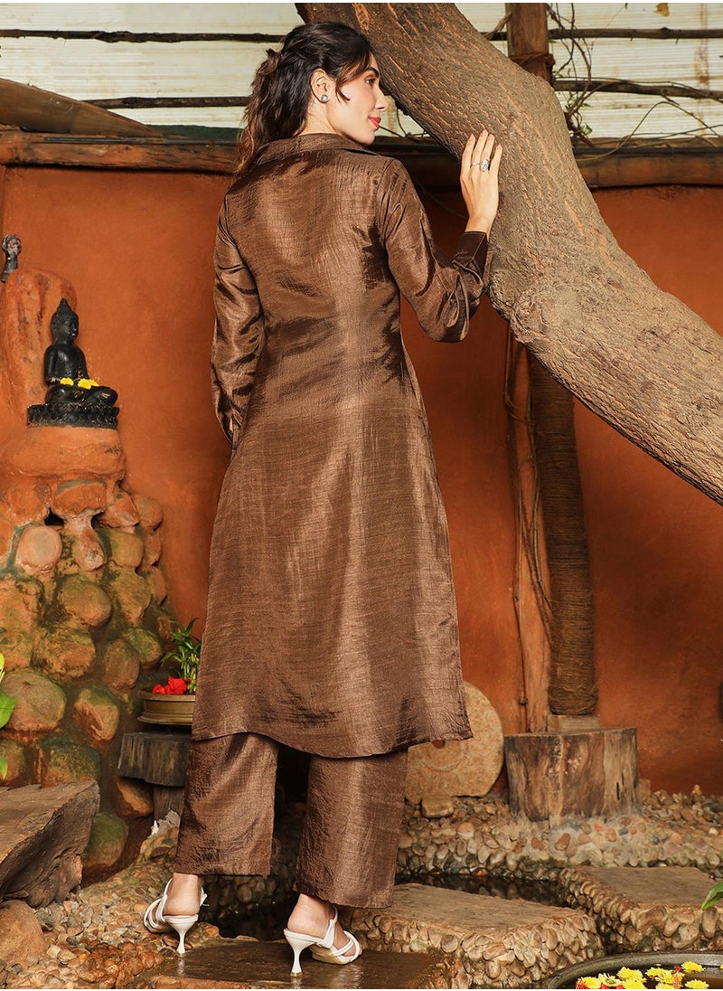 Women's Chocolate Brown Dusk Ensemble Kurta Set