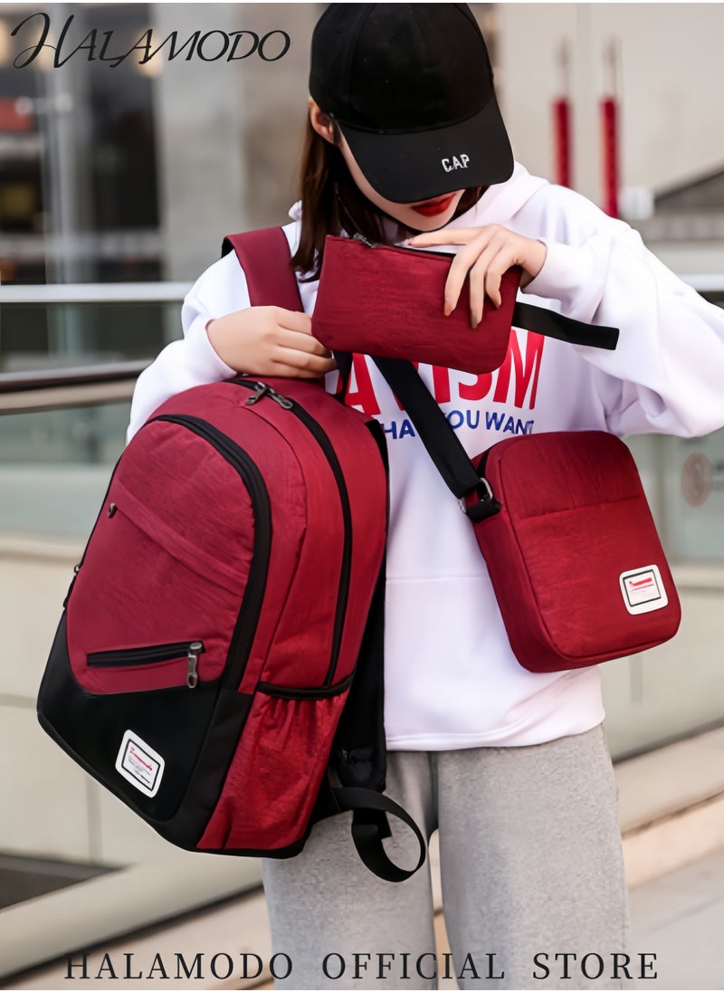 3PCS Backpack Travel Carry on Backpack Water Resistant College School Bag College High School Backpack Computer Bag as Great Gifts for Men Women