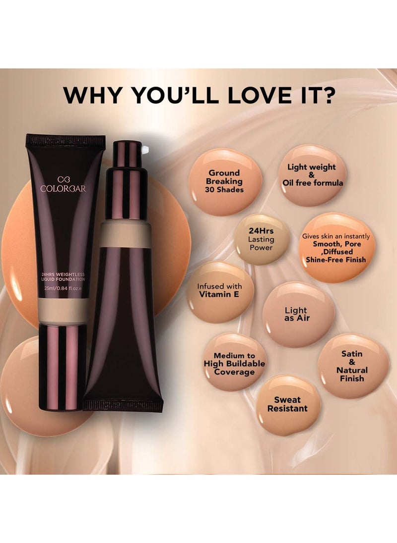 24Hrs Weightless Satin Finish Full Coverage Liquid Foundation FC 41 25ml