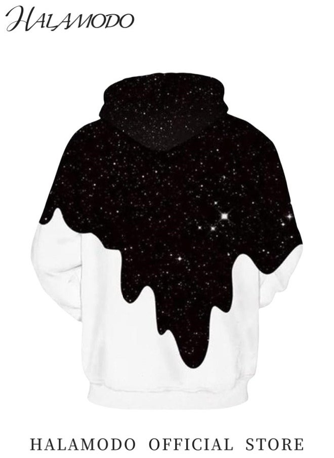Unisex Hoodies 3D Print Galaxy Pullover Cosplay Sweatshirt Novelty Long-Sleeved Tops Fashion Youth Pullovers Casual Sweatshirts Sportswear with Pockets for Men Women Boys Girls