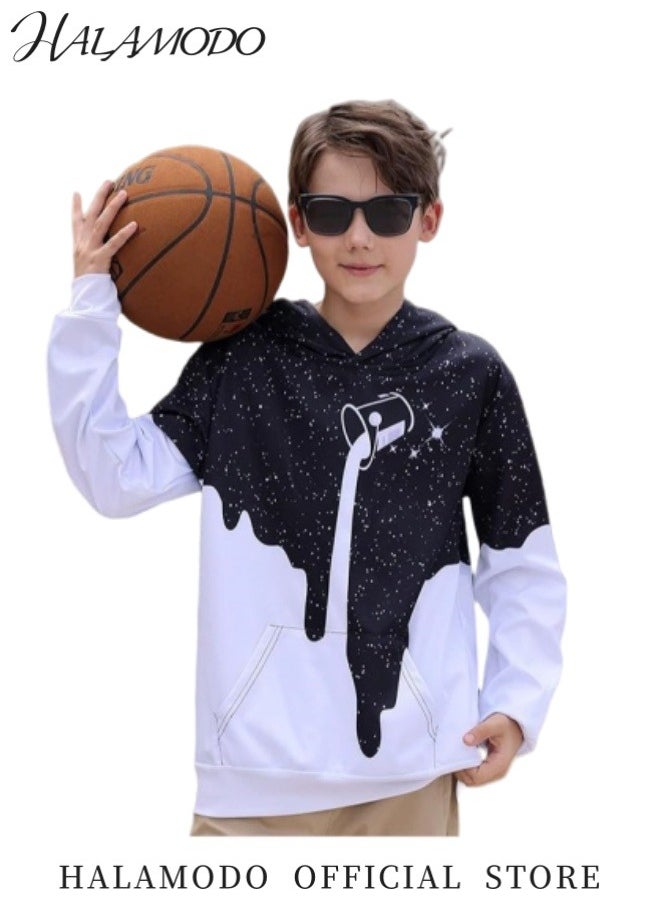 Unisex Hoodies 3D Print Galaxy Pullover Cosplay Sweatshirt Novelty Long-Sleeved Tops Fashion Youth Pullovers Casual Sweatshirts Sportswear with Pockets for Men Women Boys Girls